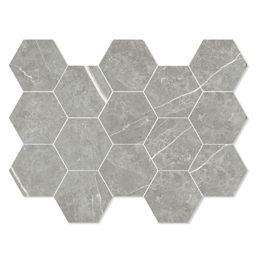 Mosaikk Gulvflis Prestige Grå Polert 33x23 cm